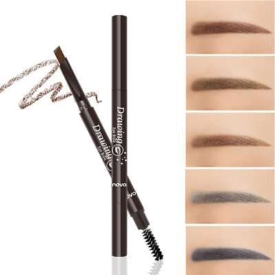 NOVO 2019 Wholesale Triangle Refill One Pencil and One Brush for High Quality Slim Durable Waterproof Eyebrow Pencil